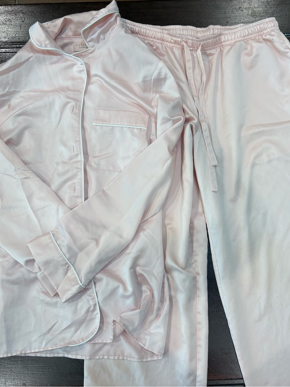 Light Pink Satin Pajama Set